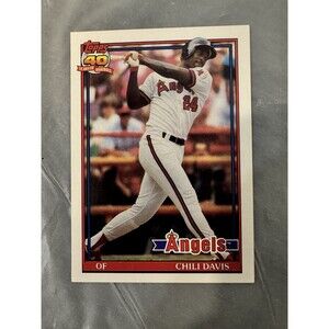 Chili Davis 1991 Topps 40 Years of Baseball #355 California Angels MLB Card